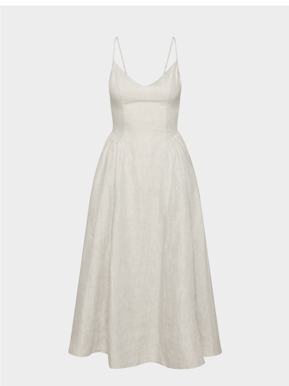Aritzia Cream Linen Spaghetti-Strap Maxi Dress